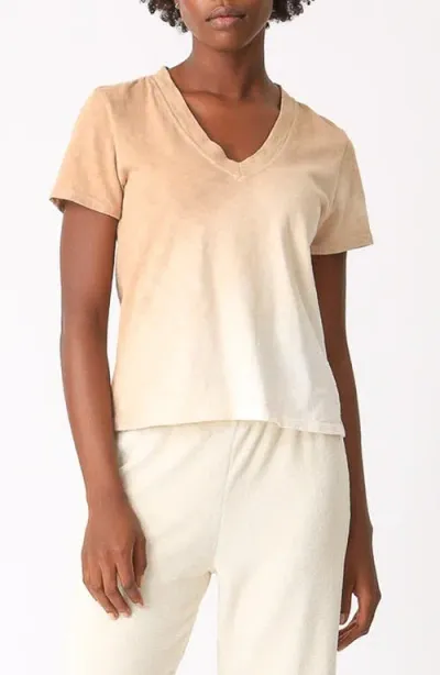 Electric & Rose Classic Ombré Cotton T-shirt In Latte