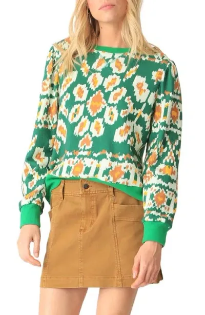 Electric & Rose Lori Ikat Sweatshirt In Emerald