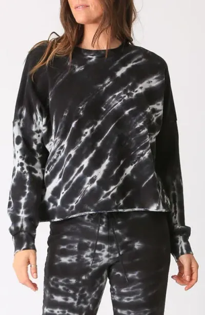 Electric & Rose Rylan Lightning Tie Dye Sweatshirt In Onyx/cloud