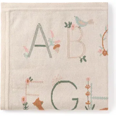 Elegant Baby Kids'  Alphabet Cotton Knit Blanket In Neutral