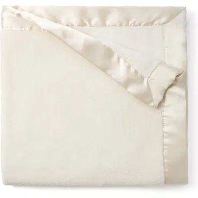 Elegant Baby Satin Trim Fleece Blanket In Neutral