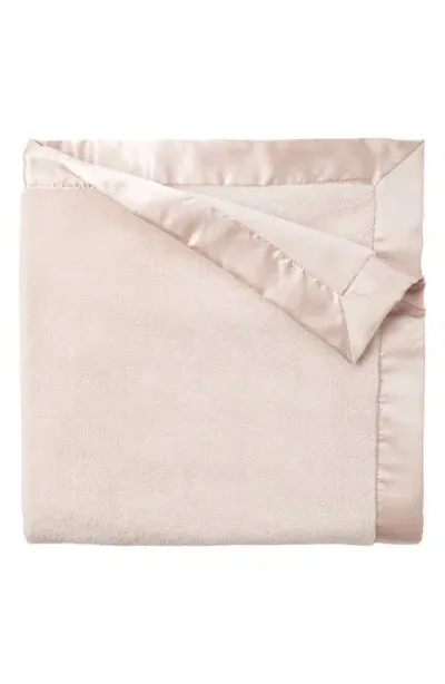 Elegant Baby Satin Trim Fleece Blanket In Burgundy