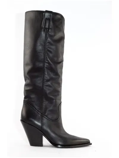 Elena Iachi Black Leather High Boot