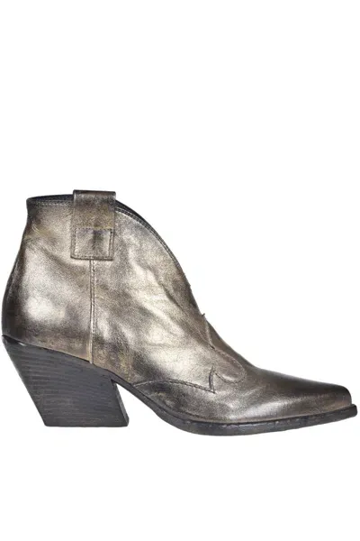 Elena Iachi Gin Texan Ankle Boots In Gold