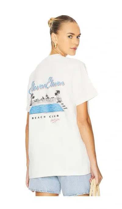 Eleven Eleven Beach Club Tee In 象牙白