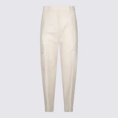 Eleventy Cream Wool Pants In Multicolor