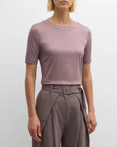 Eleventy Crewneck Knit T-shirt In Mauve