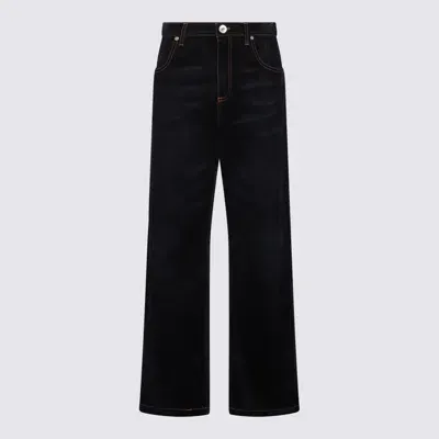 Eleventy Dark Blue Cotton Denim Jeans In Multicolor