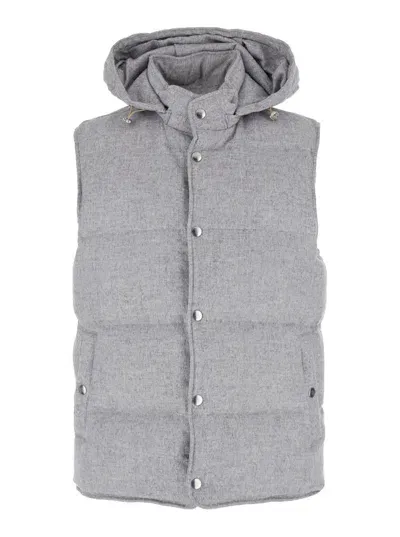 Eleventy Gilet In Panno In Grey