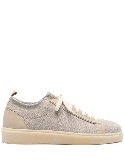 Eleventy Mens Grey Mixed Tennis Chunky-sole Suede Mid-top Trainers