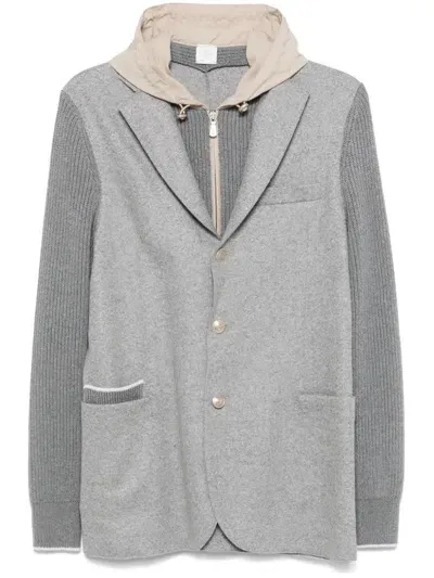 Eleventy Layered Blazer In Grey