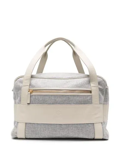 Eleventy Logo-debossed Holdall In Grey