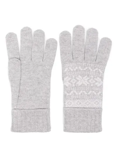 Eleventy Patterned-intarsia Gloves In Grey