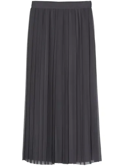 Eleventy Pleated Midi Skirt In Multicolor