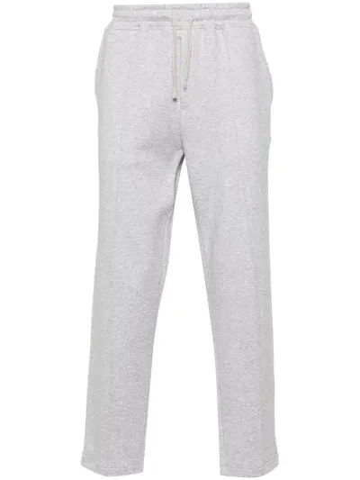 Eleventy Raised-seam Track Pants In Grey