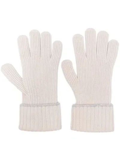 Eleventy Ribbed-knit Gloves In Neutrals