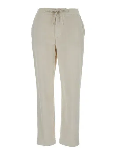 Eleventy Ribbed Velvet Pants In Beige