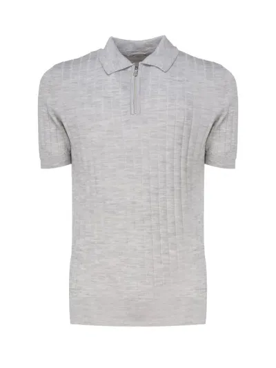 Eleventy Short-sleeved Polo Shirt In Beige