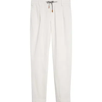 Eleventy Stretch Cotton Joggers In White