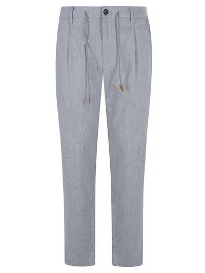 Eleventy Laced Buttoned Trousers In Grigio Chiaro Melange