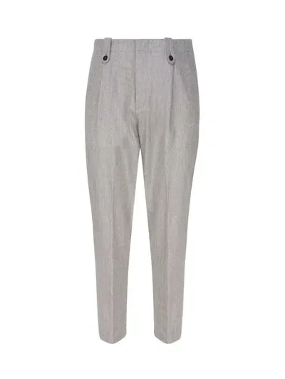 Eleventy Trousers In Light Melange Grey