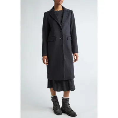 Eleventy Virgin Wool Long Coat In Carbon