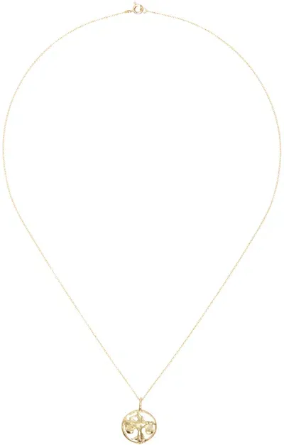 Elhanati Gold Star Sign Libra Necklace In 18kt Yellow Gold