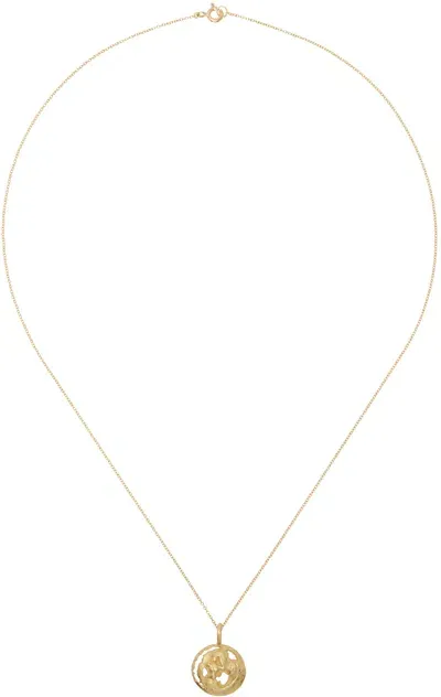 Elhanati Gold Star Sign Virgo Necklace In 18kt Yellow Gold