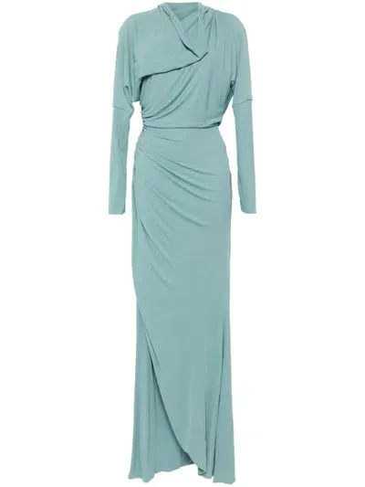 Elie Saab Asymmetric Jersey Dress In Blue