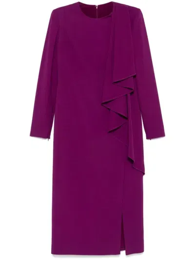 Elie Saab Cady Midi Dress In Purple