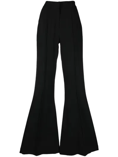 Elie Saab High-waisted Crepe Flared Trousers In Black