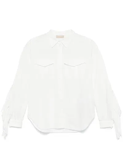 Elie Saab Fringe-detailed Shirt In White