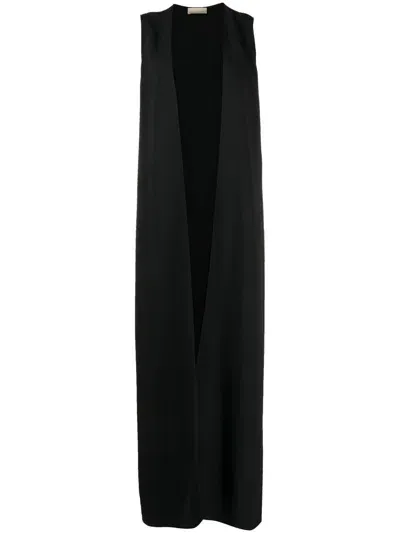 Elie Saab Maxi Open-front Gilet In Black