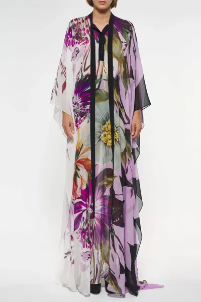 Elie Saab Floral-print Silk Kaftan In Multi