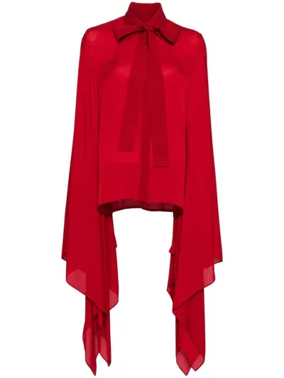 Elie Saab Silk Shirt In Red