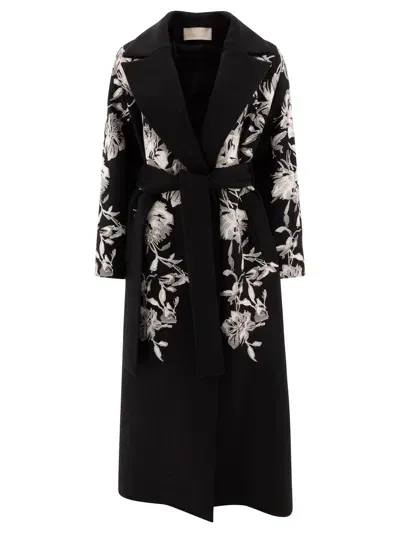 Elie Saab Wool Embroidered Coat Coats Black