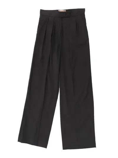 Elisabetta Franchi La Mia Bambina Kids' Black Palazzo Trousers