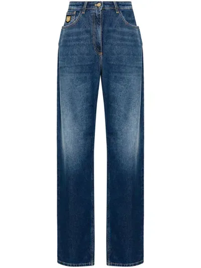 Elisabetta Franchi Logo Plaque Boyfriend Jeans In 蓝色