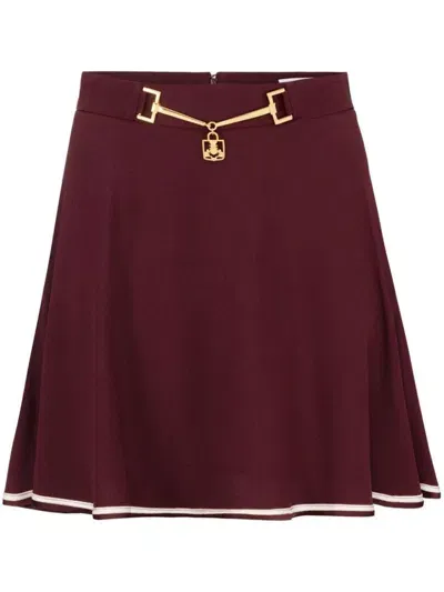 Elisabetta Franchi High-rise A-line Mini Skirt In Burgundy