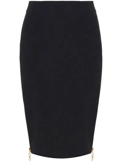 Elisabetta Franchi Zipped Pencil Skirt In 110 Nero