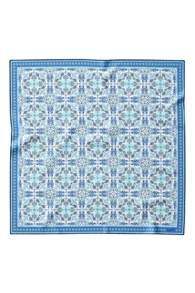 Elizabetta Barbaresco - Hand Rolled Silk Neckerchief In Blue