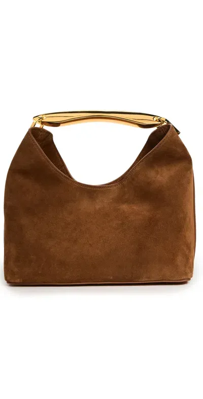 Elleme Boomerang Suede Bag Cognac In Brownie