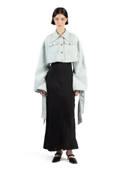 Elleme Denim Jacket With Maxi Sleeves/light Blue