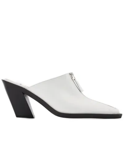 Elleme Eclair Zip Detailed Mules In White