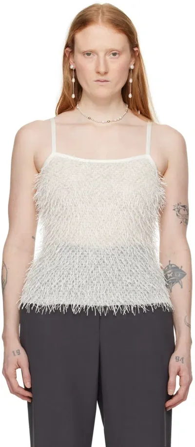 Elleme White Fluffy Tank Top