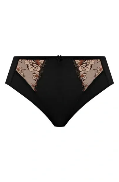 Elomi Teagan High Leg Briefs In Black/almond