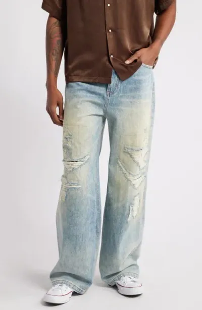 Elwood Baggy Rip & Repair Jeans In Hand Me Down