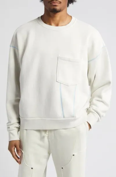 Elwood Contrast Stitch Crewneck Sweatshirt In Lotus