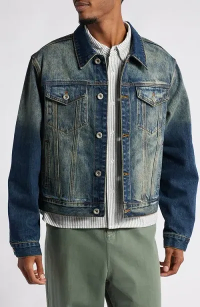 Elwood Garage Denim Trucker Jacket In Nine To Five