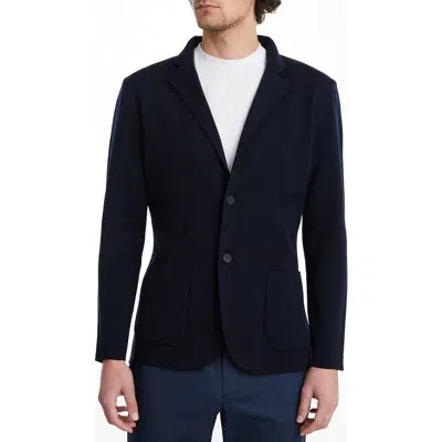 Emanuel Berg Premium Merino Wool Knit Sport Coat In Navy